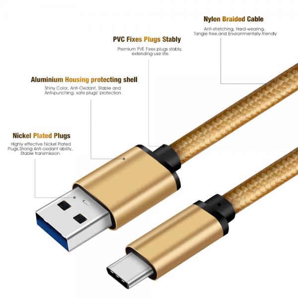Picture of USB 3.0 Type C cable yellow